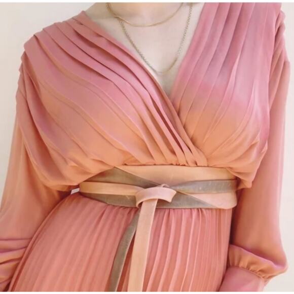 ADA Boho Lagenlook Western Pink Taupe Colorblock Distress Leather Wrap Belt NWT - Picture 6 of 10